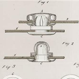 brevet et dessin technique du bouton pression